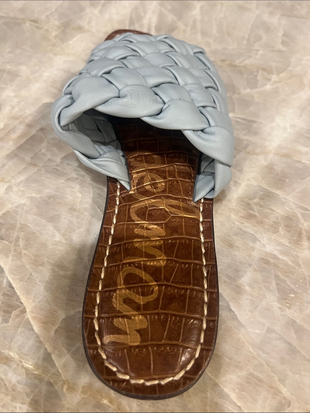 Sam Edelman Woven Slide Sandals in Light Blue - Women's Casual Comfort - Picture 4 of 6